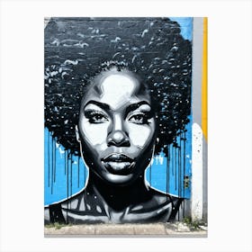 Graffiti Mural Of Beautiful Black Woman 115 Canvas Print