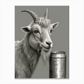 Goat With Can Canvas Print