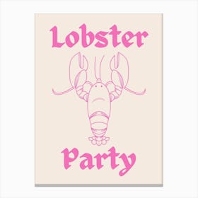 Lobster Party Pink Canvas Print