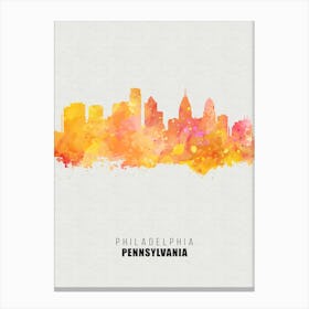 Philadelphia Pennsylvania City watercolor Canvas Print