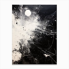 Cosmic Symphony Abstract Black And White 1 Canvas Print