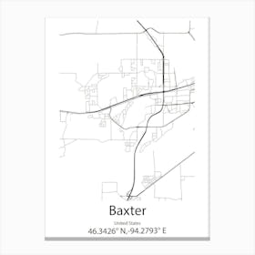 Baxter,United States Minimalist Map 1 Canvas Print