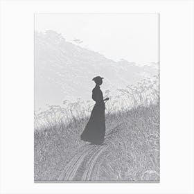 Woman Walking Down A Road Canvas Print