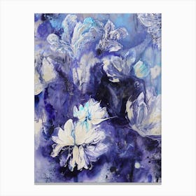 Blue And Purple Flower Painting Canvas Print