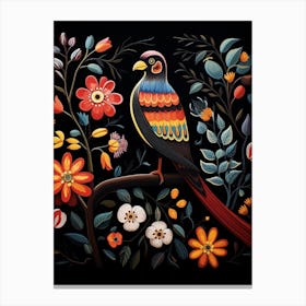 Folk Bird Illustration Eurasian Sparrowhawk 2 Canvas Print