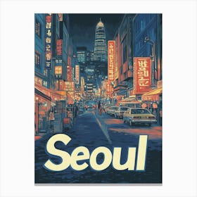 Aihrgdesign A Classic 1960s Travel Poster For Seoul 1 Canvas Print