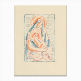 Sketch For Madonna And Child In Her Lap, Mikuláš Galanda Canvas Print