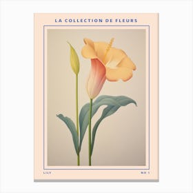 Lily French Flower Botanical Poster Canvas Print
