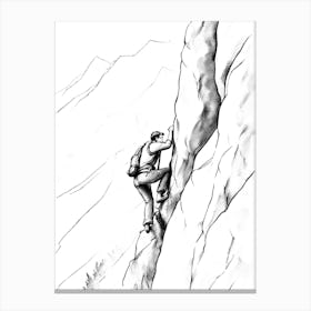 Climber On A Cliff Canvas Print