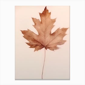 A Leaf In Watercolour, Autumn 0 Canvas Print