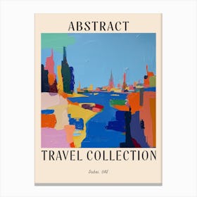 Abstract Travel Collection Poster Dubai Uae 5 Canvas Print