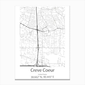 Creve Coeur,United States Minimalist Map Canvas Print