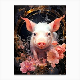 Pig In A Frame Canvas Print