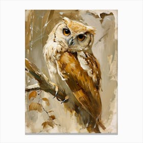 Brown Fish Owl Painting 3 Canvas Print