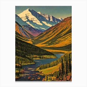Jasper National Park 2 Canada Vintage Poster Canvas Print