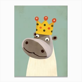 Little Hippo 7 Wearing A Crown Canvas Print
