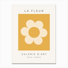 La Fleur | 07 - Retro Floral Yellow Flower Canvas Print