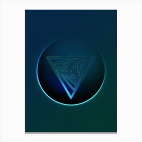 Geometric Neon Glyph on Jewel Tone Triangle Pattern 482 Canvas Print
