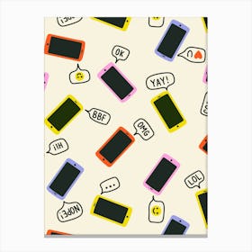 Group Chat Colorful Mobile Phone Text Messaging Teen Canvas Print