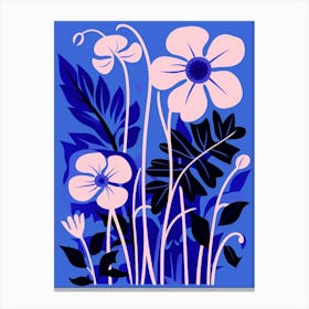 Blue Flower Illustration Lilac 1 Canvas Print