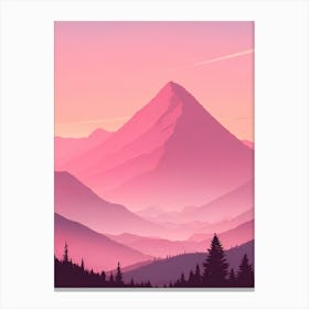 Misty Mountains Vertical Background In Pink Tone 75 Canvas Print