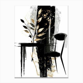 Black And Gold 17 Canvas Print