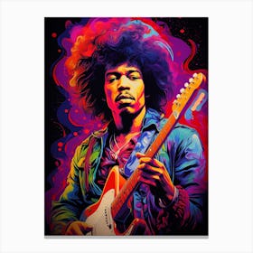 Jimi Hendrix Neon Lights 2 Canvas Print
