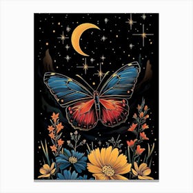 Butterfly In The Night Sky Canvas Print