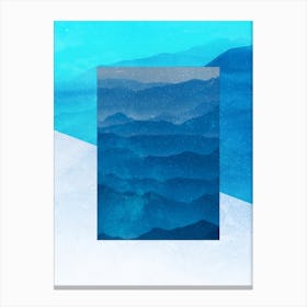 Minimal art Abstract Blue Mountains Canvas Print