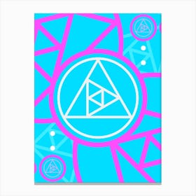 Geometric Glyph in White and Bubblegum Pink and Candy Blue n.0020 Canvas Print