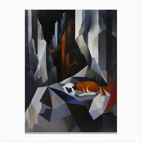 Cat In A Cave Canvas Print