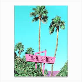 Vintage Coral Sands Motel Sign In Palm Springs Canvas Print