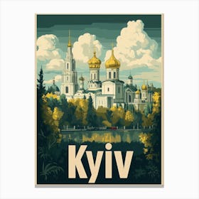 Aihrgdesign A Mid Century Modern Travel Poster For Kyiv 2 Canvas Print