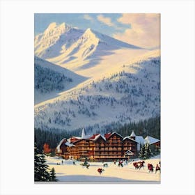 Châtel, France Ski Resort Vintage Landscape 1 Skiing Poster Canvas Print