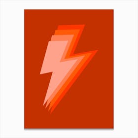 Orange Retro Lightning Bolt Canvas Print