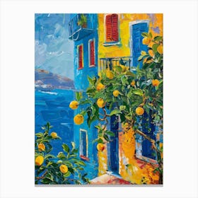 Lemons By The Sea 1 Canvas Print