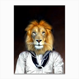 Ryan The Sailor Lion Pet Portraits Canvas Print