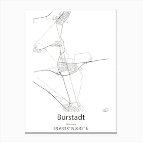 Burstadt,Germany Minimalist Map Canvas Print