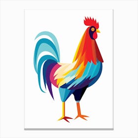 Colourful Geometric Bird Chicken 6 Canvas Print