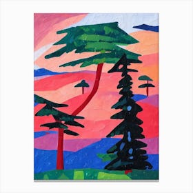 Norway Spruce Tree Cubist Canvas Print