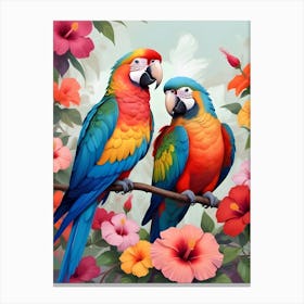 Two Parrots 1 Canvas Print