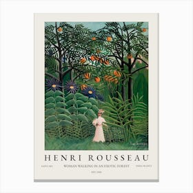 Henri Rousseau Woman Walking In An Exotic Forest Canvas Print