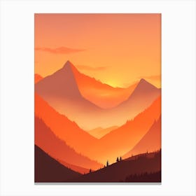 Misty Mountains Vertical Composition In Orange Tone 299 Canvas Print