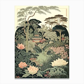 Nan Lian Garden, Hong Kong Vintage Botanical Canvas Print