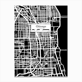 Chicago (USA) City Map — Hand-drawn map, vector black map Canvas Print