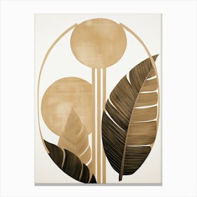 'Gold Leaf' Tropical Leaves, Boho Decor Canvas Print