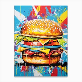 Hamburger Colour Splash 4 Canvas Print