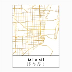 Miami Florida City Street Map Canvas Print