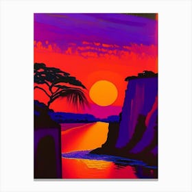 Warm Orange Sunset On The River Canvas Print