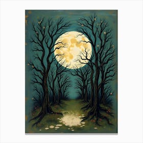 Full Moon In The Woods Canvas Print